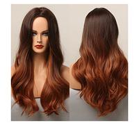 Parrucche a onde lunghe ombre dark Bionda Bionda Parrucche sintetiche con Bangs Bangs Resistente al calore Fibra Quotidiano Party Party Capelli Parrucche Cosplay compatible with le donne(LC5081-1)