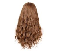 Parrucche a onde lunghe wave parrucche arancione parrucche sintetiche con frangia compatible with le donne cosplay/festa di compleanno marrone nero capelli rossi(10-12-30)