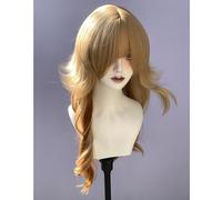 Parrucche A Strati Ondulati Lunghi Da Donna Frangia A Forma Di M Ombre Split Dye Realistico Gotico Gotico Stile Lolita Parrucca (Marrone dorato)
