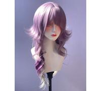 Parrucche A Strati Ondulati Lunghi Da Donna Frangia A Forma Di M Ombre Split Dye Realistico Gotico Gotico Stile Lolita Parrucca (Viola misto bianco)