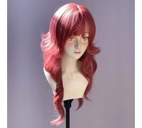 Parrucche A Strati Ondulati Lunghi Da Donna Frangia A Forma Di M Ombre Split Dye Realistico Gotico Gotico Stile Lolita Parrucca (Rosso anguria)