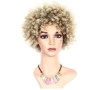 Parrucche afro corte, capelli ricci e crespi, parrucche nere per donne nere, parrucche afro ricce, parrucche sintetiche naturali morbide e rimbalzanti, parrucche complete,Mix Blonde