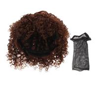 Parrucche afro crespi con frangia Parrucca in fibra resistente al calore