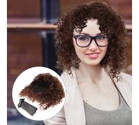 Parrucche afro crespi con frangia Parrucca in fibra resistente al calore