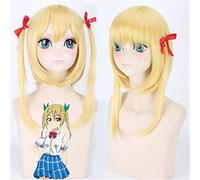 Parrucche anime Netoge No Yome Wa Onnanoko Ja Nai a Omotta Segawa Akane Parrucca cosplay Doppia coda di cavallo dorata Lunghi capelli lisci