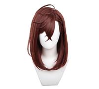Parrucche anime per Momo Ayase Cosplay, Parrucca con orecchini, Marrone Medium per Halloween Party