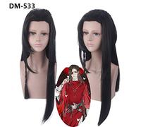 Parrucche anime Tian Guan Ci Fu Xie Lian Parrucca cosplay Nero Lungo capelli sintetici Parrucca in costume da festa Cosplay + Parrucca Cap DM533 Huacheng