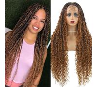 Parrucche Anteriori In Pizzo Intrecciato Boho Parrucche Ricce Bionde Pre Pizzicate Con Parrucca Treccia Sintetica Per Capelli Da Bambino