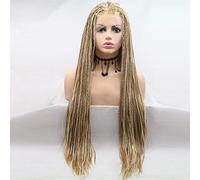 Parrucche Anteriori In Pizzo Intrecciato Parrucca Lunga Da Donna Nera Con Treccia A Scatola Parrucca Bionda Con Micro Treccia Parrucca Anteriore In Pizzo Intrecciato Sintetico Resistente Al Calore Pe