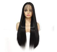 Parrucche Anteriori In Pizzo Parrucca Lunga Diritta Parrucche Sintetiche Attaccatura Dei Capelli Naturale Legata A Mano Parrucche Con Parte Centrale Densità 150% Parrucca In Fibra Resistente Al Calor
