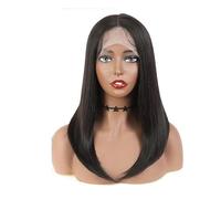 Parrucche anteriori in pizzo sintetico dritto acconciatura con capelli del bambino Parrucca da indossare quotidiana marrone più scuro per le donne nere