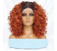 Parrucche Anteriori In Pizzo Sintetico Riccio Da 16 Pollici Per Le Donne Africane Cosplay Parrucche Ricce Frontali In Pizzo Biondo Senza Colla Per Donna Afro