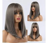 Parrucche Anteriori Sintetiche Biondo Chiaro Lolita Cosplay Bobo Parrucca Capelli Corti Sintetici Con Frangia Donne Onde D'Acqua Parrucca Carina Ad Alta Temperatura,E (B)