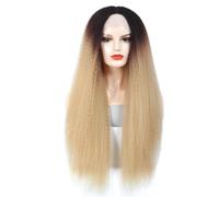 Parrucche anteriori sintetiche diritte lunghe crespi del merletto per le donne Parrucca dei capelli di colore biondo marrone Ombre con l'attaccatura dei capelli naturale