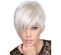 Parrucche bianche corte capelli lisci parrucche per cosplay feste di nozze uso quotidiano traspirante donne capelli corti lisci