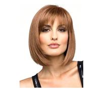Parrucche bionde corte da donna, parrucche Bob corte dritte taglio folle dorate, capelli sintetici naturali lisci parrucca quotidiana Cosplay partito, brasiliano pannolino capelli con frangia