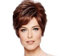 Parrucche bionde corte da donna, parrucche Bob corte dritte taglio folle dorate, capelli sintetici naturali lisci parrucca quotidiana Cosplay partito, brasiliano pannolino capelli con frangia
