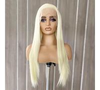 Parrucche bionde da donna 613 parrucca sintetica lunga e liscia con pizzo frontale in pizzo per uso quotidiano Cosplay Party Blonde Lace Front