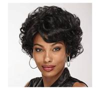 Parrucche Bionde Nere E Grigie Corte Ricce Ondulate Da 8 Pollici For Le Donne Parrucca Sostitutiva For Capelli Sintetici Dall'aspetto Naturale Facile Da Indossare