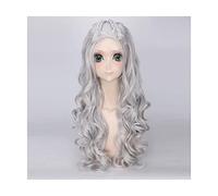 Parrucche bionde per donne, parrucca lunga riccia e ondulata, parrucca sintetica bionda ondulata, parrucca di Halloween, parrucche lunghe e ricce per cosplay, parrucca in,Light Grey