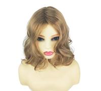 Parrucche bionde per le donne, oro sintetico corto riccio di capelli antim-wig parrucca di onde d'acqua parrucche per capelli