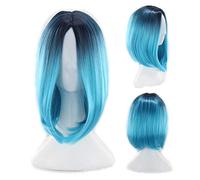 Parrucche Bob Bob GHK da 12 pollici per capelli sintetici Anime Cosplay bicolore nero rosa grigio blu verde rosso viola biondo Ombre parrucca nero blu