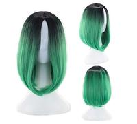 Parrucche Bob Bob RTGFS da 12 pollici per capelli sintetici Anime Cosplay Due toni Nero Rosa Grigio Blu Verde Rosso Viola Bionda Parrucca Ombre nero verde 3