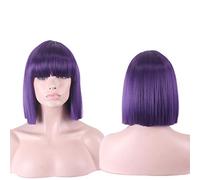 Parrucche Bob Bob Sinilatte sintetiche da 12 pollici per donne RTGFS Viola Nero Bianco Viola Grigio Parrucca Cosplay corta Fibra viola ad alta temperatura femminile