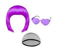 Parrucche Bob Corte Per Donne | Accessorio per Cosplay al Neon,Parrucca Per Travestimento Da Carnevale - per Performance sul Palco Creatori di Contenuti Eventi a Tema Convention Costumi e Teatro