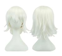 Parrucche BOB da festa for capelli corti da 12 pollici con frangia, parrucca sintetica for donne 120 densità 130 g(White)