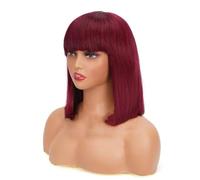 Parrucche Bob Diritte Per Capelli Umani Con Frangia Remy Made For Women Parrucca BOB Hightlight