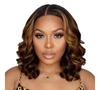 Parrucche Bob Glueless HD Chiusura in Pizzo Pre-Spennato Bob Onda Del Corpo Frontale In Pizzo Bob Corto per Donne Nere