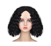 Parrucche Bob Sintesi Corta con Frangia for Donna, Indossa e Vai Parrucca Afro Riccia
