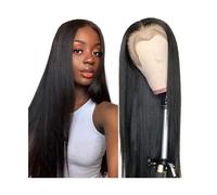 Parrucche Capelli lisci Parrucca anteriore in pizzo Parrucca frontale in pizzo HD trasparente for capelli umani for donne, 14-40 pollici Lunghi capelli brasiliani Remy Parrucca con chiusura pre-pizzic