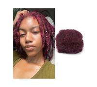 Parrucche Capelli ricci afro crespi sfusi, confezione da 30 g, capelli umani viola crespi e ricci for extension di dreadlock Parrucca da donna(8inches)