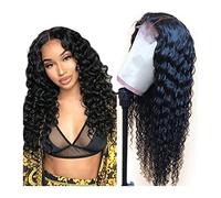Parrucche Capelli umani brasiliani 13x4 Onda profonda Parrucche anteriori in pizzo Capelli veri naturali Pre pizzicati 8-34" Onda lunga Capelli ricci Remy Parrucche frontali in pizzo con capelli for b