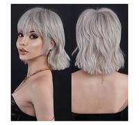 Parrucche Capelli Umani Parrucca corta Parrucca bionda for donna Parrucca for capelli sintetica da festa quotidiana con fibra resistente al calore Parrucche Da Donna(MW1049-1)
