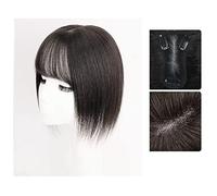 Parrucche Capelli Umani Parrucca for ragazze, toppa for la testa, capelli bianchi, capelli veri, soffici e soffici, for aumentare il volume dei capelli Parrucche Da Donna(13-(8-12)30CM-black)