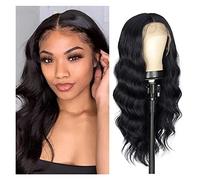 Parrucche Capelli Umani Parrucche for donne senza gluteo senza tempo ondulato in pizzo sintetico parrucca pre -pizzica con parrucca in fibra resistente ai capelli for bambini Parrucche Da Donna(01_26I