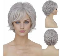 Parrucche Castano Scuro Parrucca Sintetica Naturale Corta Con Frangia Per Donne Parrucca Lady Daily Party Mommy