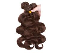 Parrucche color cioccolato con onda del corpo, fasci di capelli umani, 90 grammi/pacchetto, capelli vergini brasiliani non trattati for le donne Hair Extensions(16 16 16)