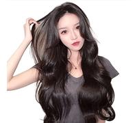 Parrucche colorate, parrucche cosplay, parrucche lunghe e ondulate, parrucche sintetiche resistenti al calore, per ragazze, uso quotidiano, parrucche colorate regolabili,black-Send hairnet hairpin