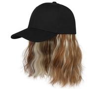 Parrucche con cappuccio da 20 cm for donne nere, parrucca sintetica con cappuccio a lingua d'anatra e riccioli africani(Brown Golden)