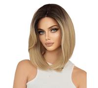 parrucche con frangia ordinata per le donne Parrucca, capelli corti, copertura completa della testa da donna, personalità sfumata, acconciatura lisci ricci ondulati