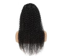 Parrucche Copricapo for capelli veri da 10-30 pollici 4 × 4,13 × 4 Copricapo a forma di T, piccoli capelli ricci lunghi neri ricci, capelli ricci ondulati for ragazze Parrucca da donna(Color:13*4,Size