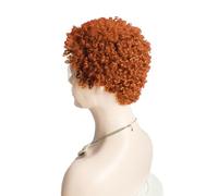 Parrucche corte afro ricce per donne nere afroamericane, parrucche ricce corte con taglio pixie, capelli vergini ricci di capelli umani colore Ombre,Nero