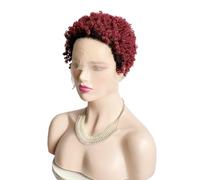 Parrucche corte afro ricce per donne nere afroamericane, parrucche ricce corte con taglio pixie, capelli vergini ricci di capelli umani colore Ombre,B99