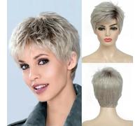 Parrucche corte bionde per donne Parrucca Ombre castana mista-bionda