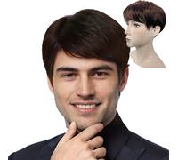 Parrucche Corte Da Uomo Di Colore Marrone,Capelli Lisci,Parrucche Da Uomo Giorna