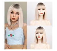 Parrucche Corte Diritte Con Frangia Sintetiche Resistenti Al Calore For Le Donne Uso Quotidiano Delle Feste Facile Da Indossare(WS789-R9-30-88)